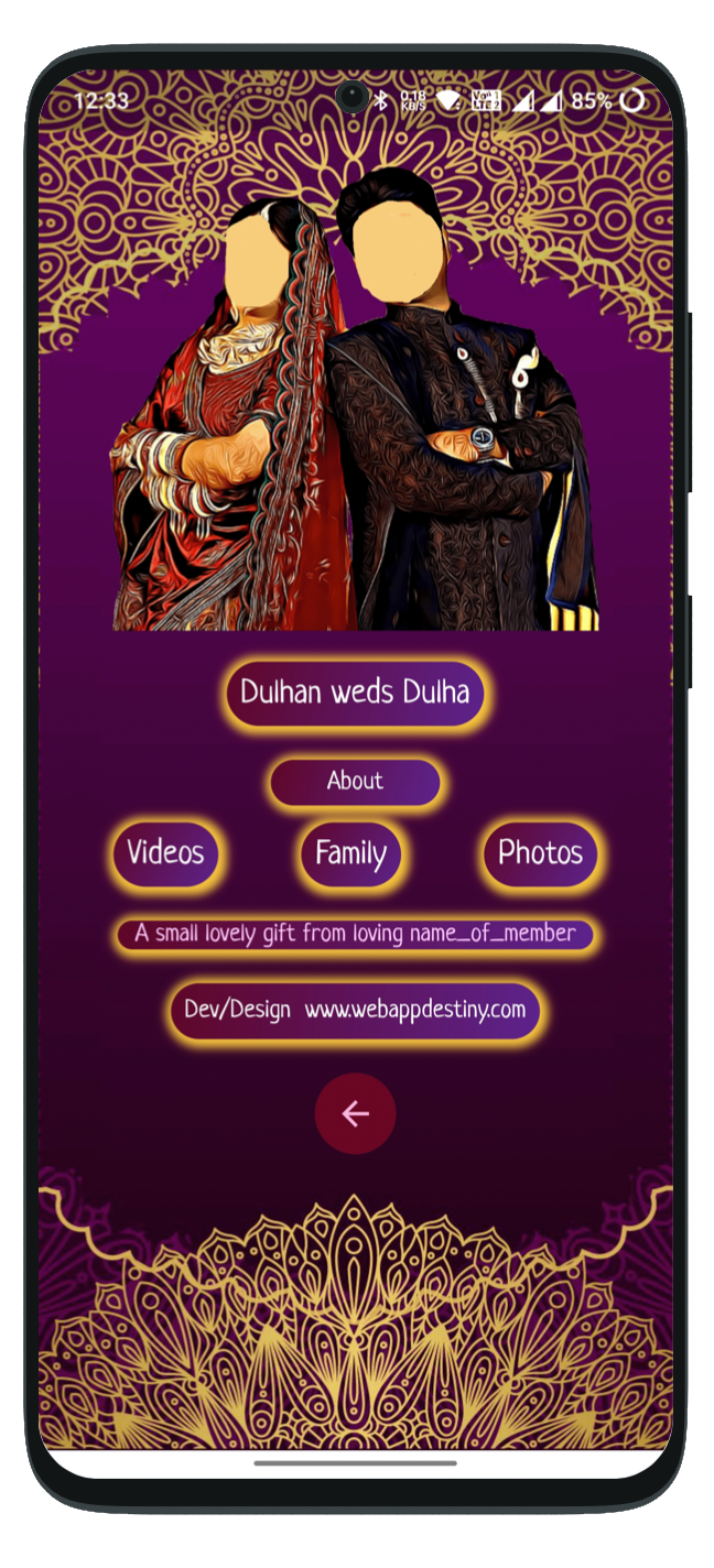 Weddingwebapp app preview